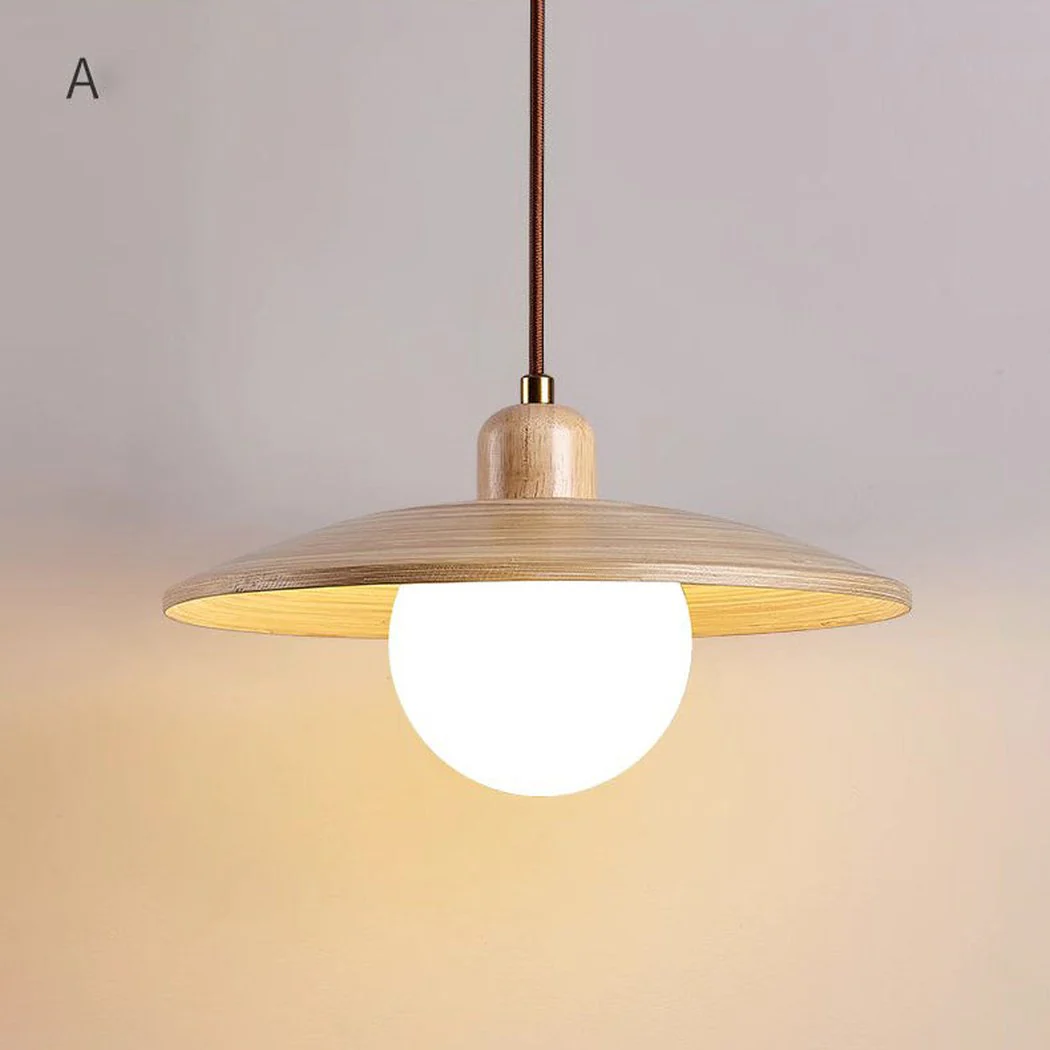 Ashwood Wooded Scandi Japandi Pendant Light - Image 3