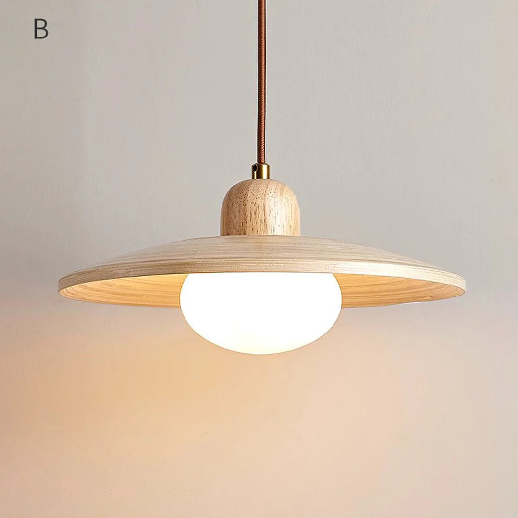 Ashwood Wooded Scandi Japandi Pendant Light - Image 4