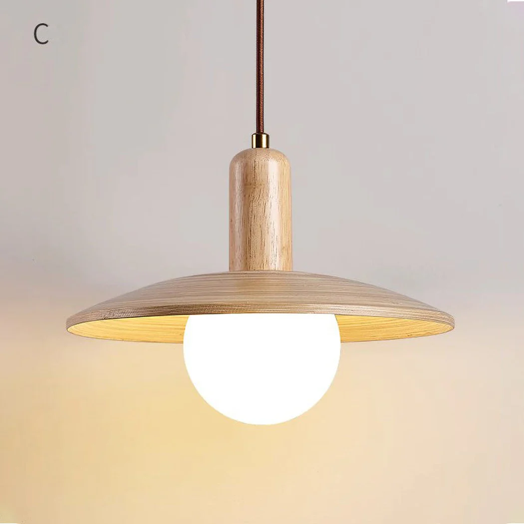 Ashwood Wooded Scandi Japandi Pendant Light - Image 5
