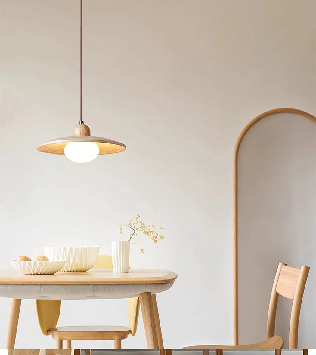 Ashwood Wooded Scandi Japandi Pendant Light - Image 9