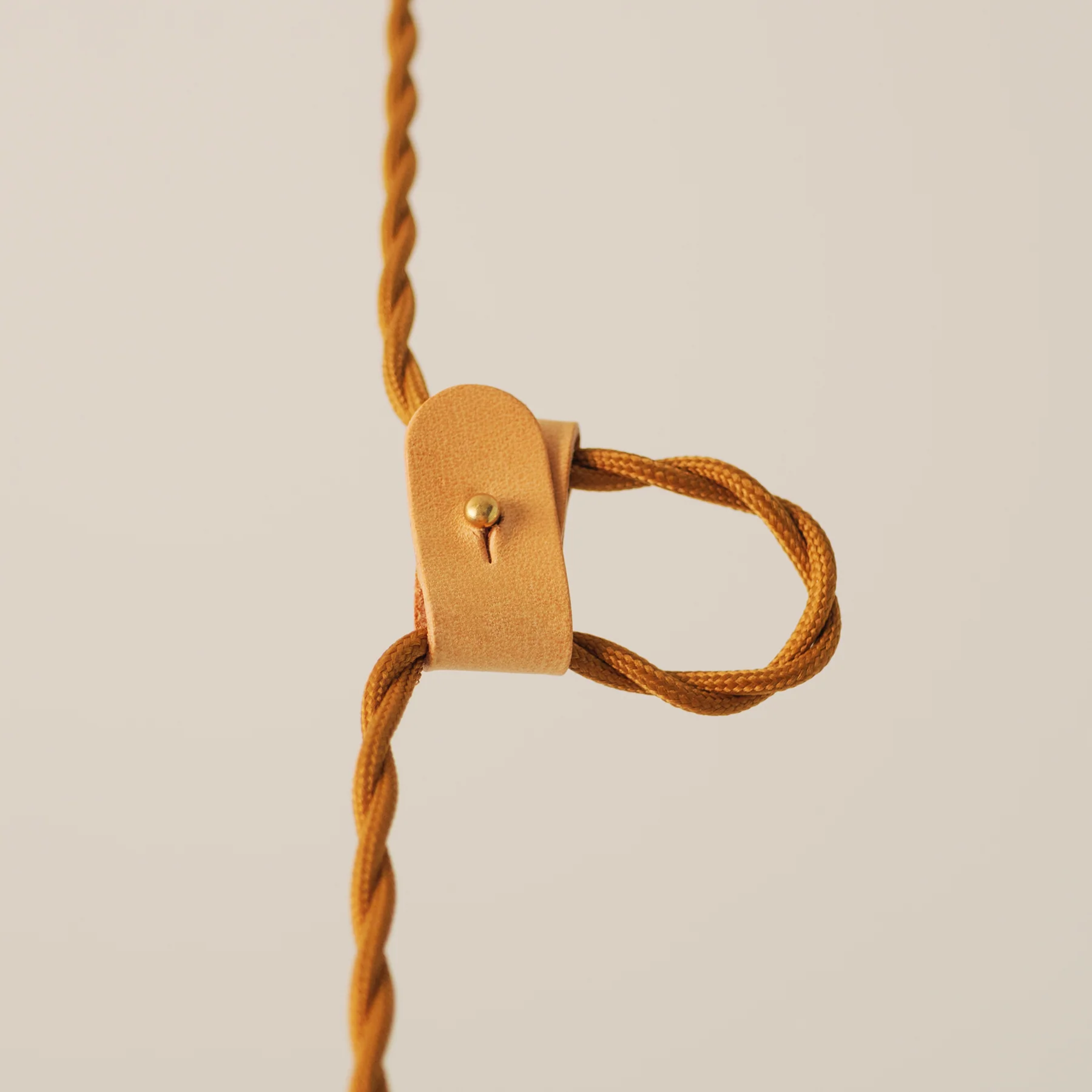 Baxter Leather Cone Shade Brass Fitting Pendant Light - Image 6