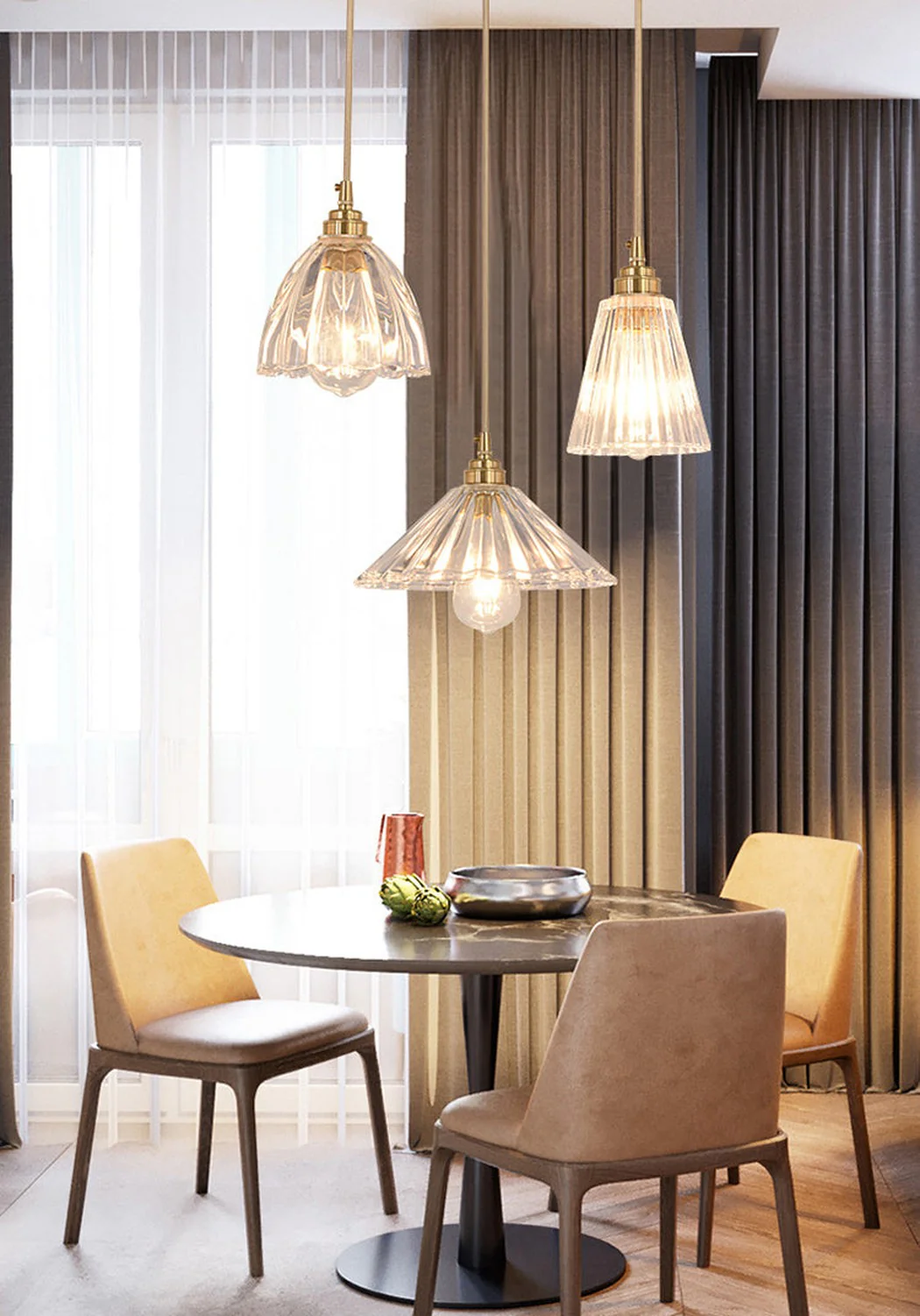 Betty Glass Shade Brass Fitting Art Deco Pendant Light - Image 14