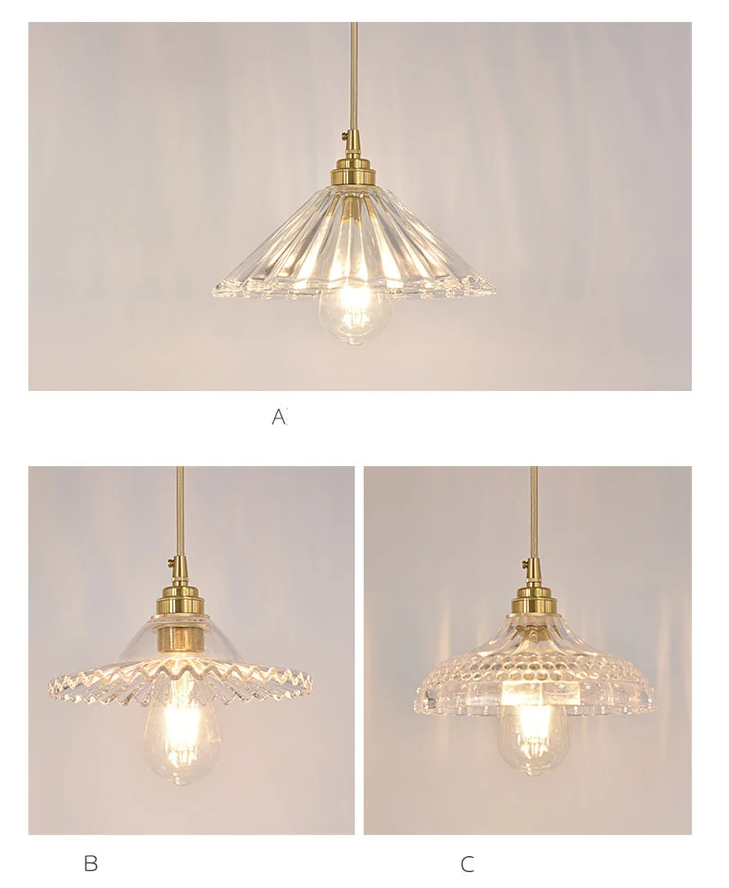 Betty Glass Shade Brass Fitting Art Deco Pendant Light - Image 7