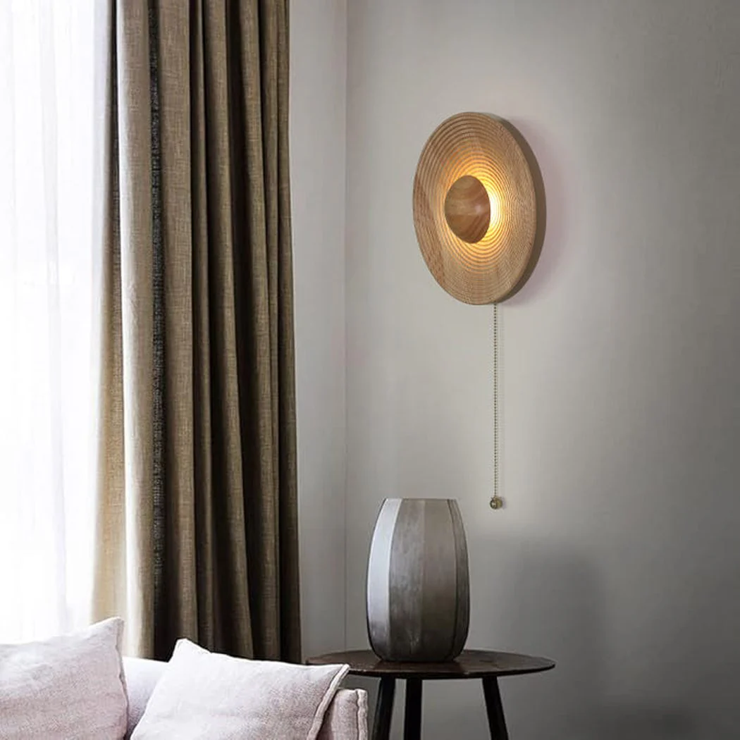 Birchwood Natural Wood Plate LED Wall Light - Image 4
