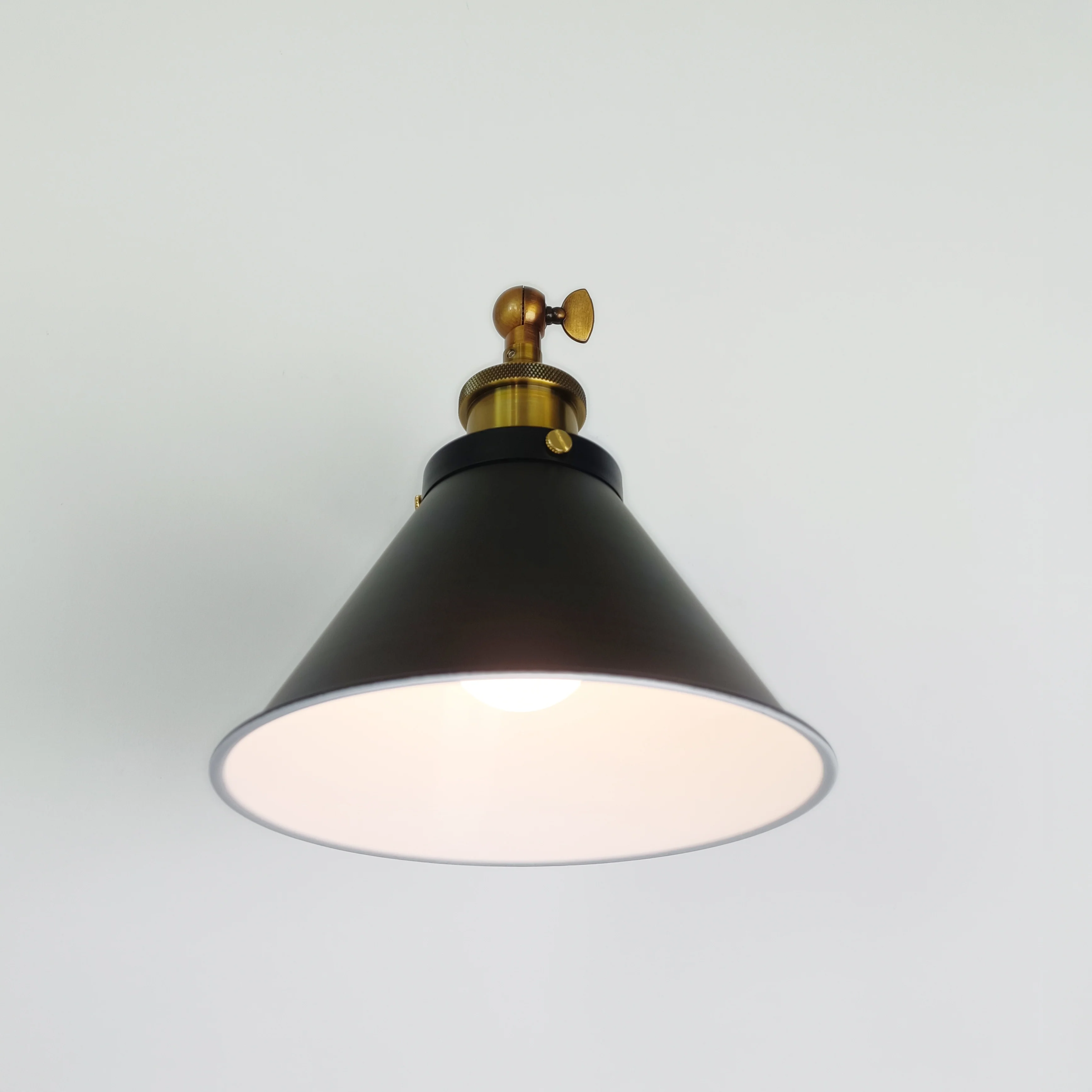Black Cone Shade Wall Light Sconce (short arm) - Image 2