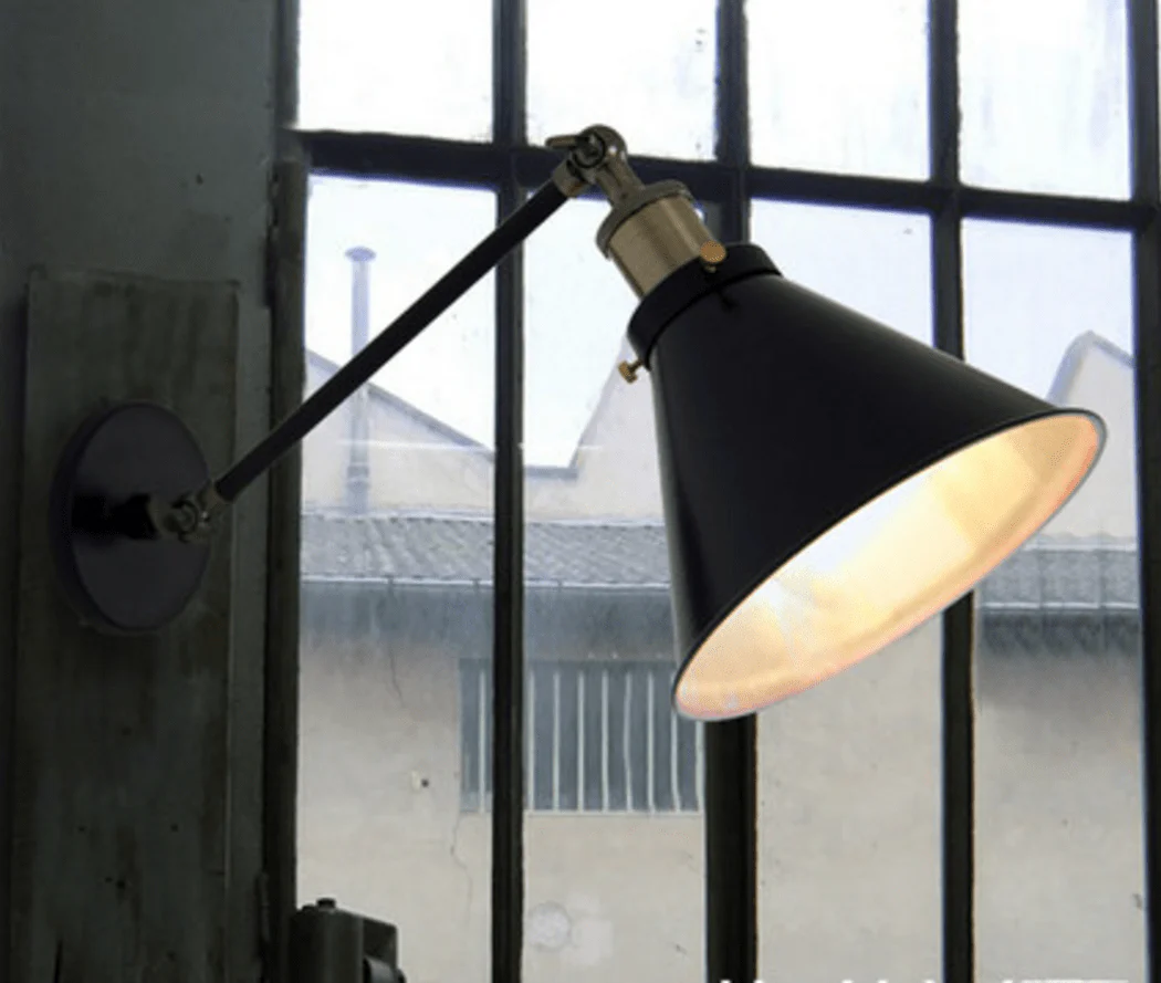Black Cone Shade Wall Light Sconce (short arm) - Image 7