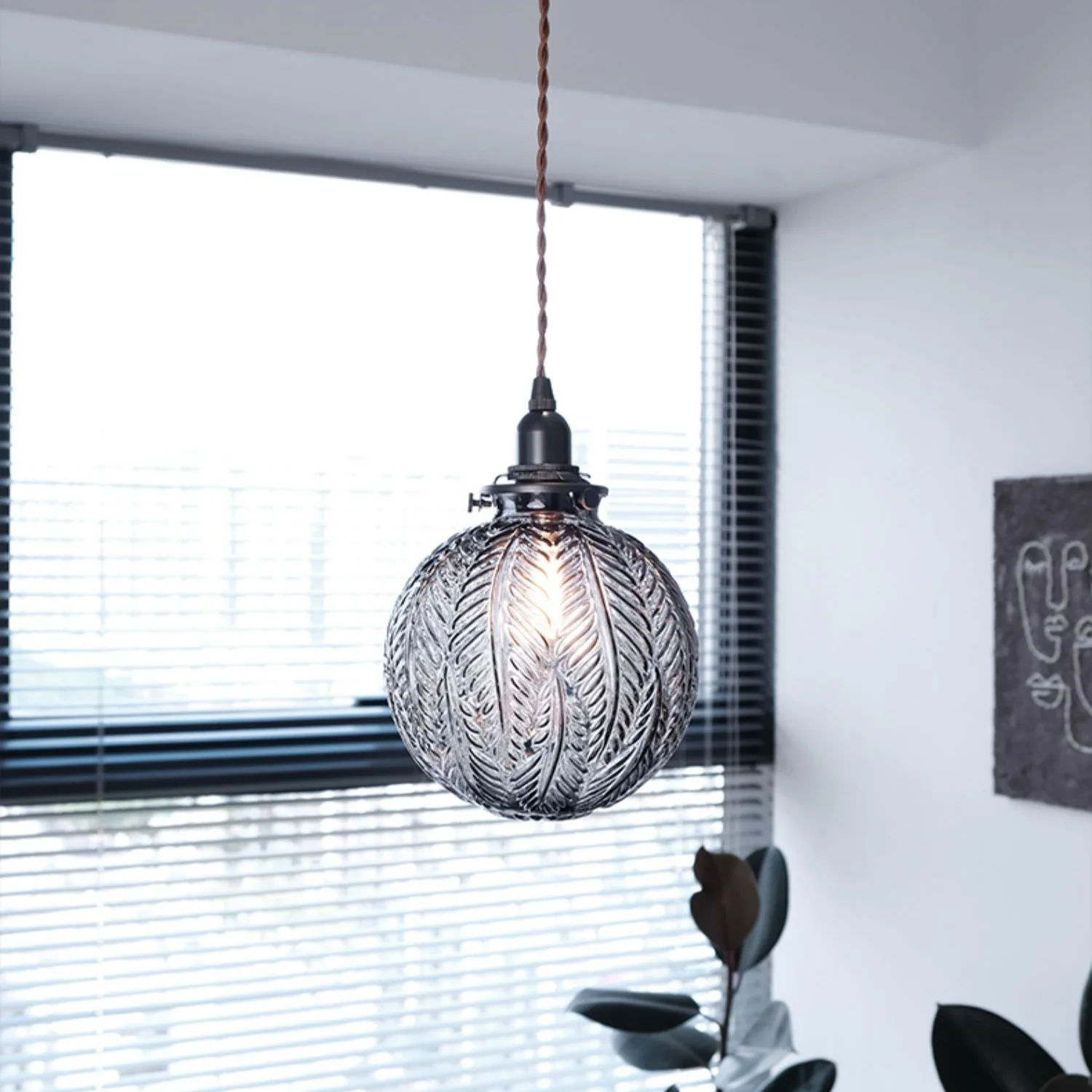 Black Florienne Glass Pendant Light - Image 3