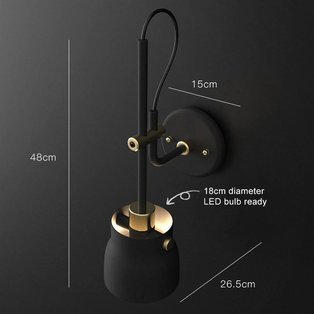 Black Hudson Wall Light - Image 5