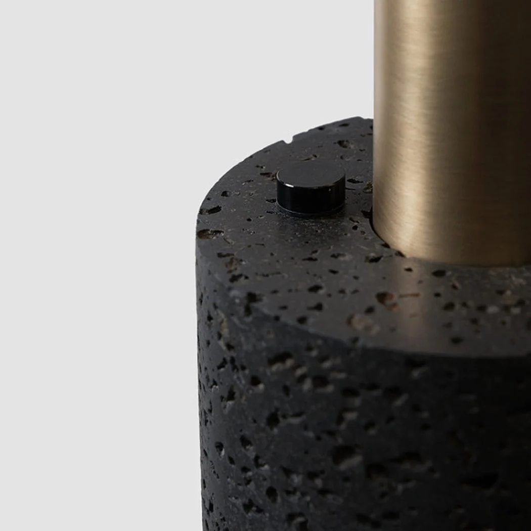 Black Lava B Stone Minimalist Line Pendant Light - Image 6