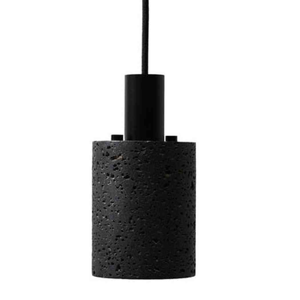 Black Lava B Stone Minimalist Line Pendant Light - Image 8