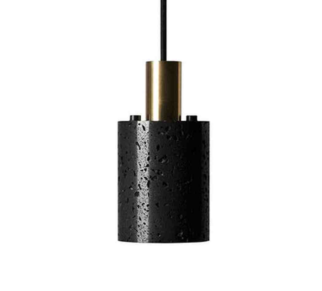 Black Lava B Stone Minimalist Line Pendant Light - Image 9