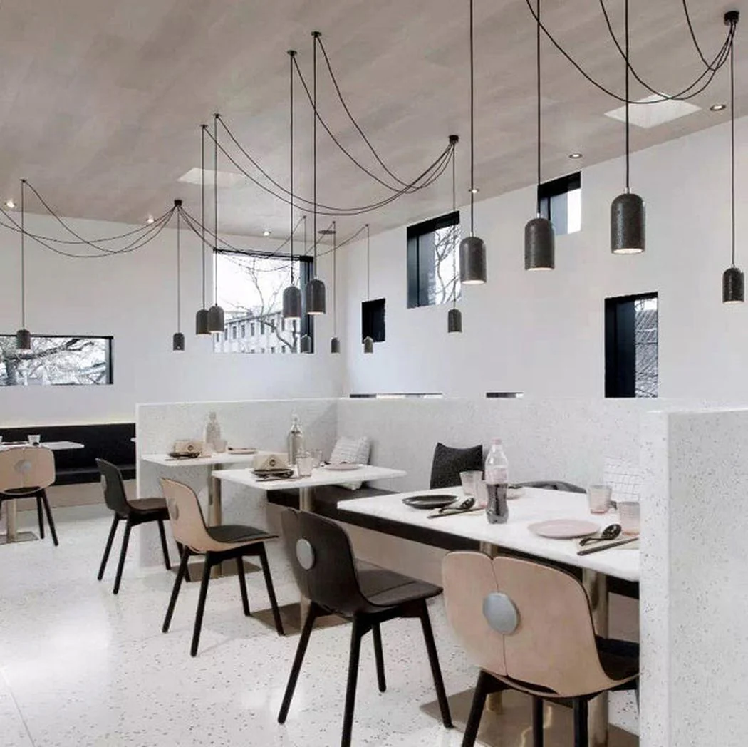 Black Lava E Stone Minimalist Line Pendant Light - Image 4