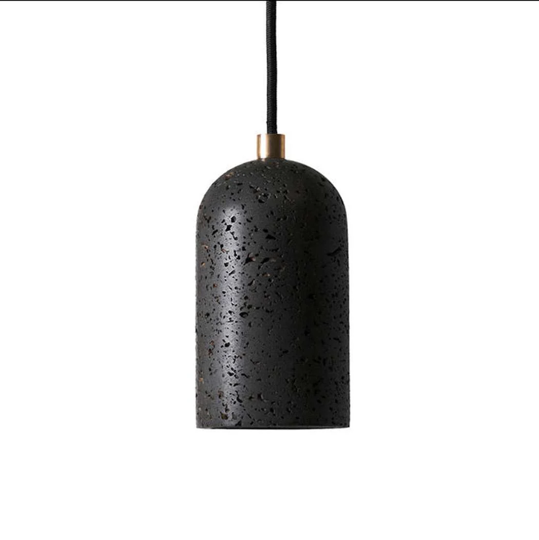 Black Lava E Stone Minimalist Line Pendant Light - Image 5