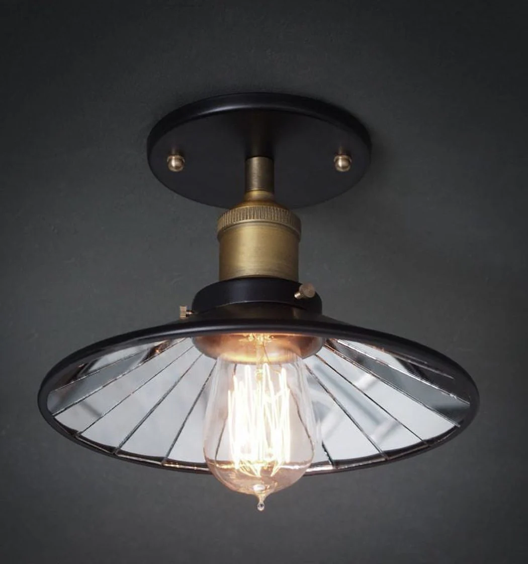 Black Mirror Shade Industrial Ceiling Light - Image 2