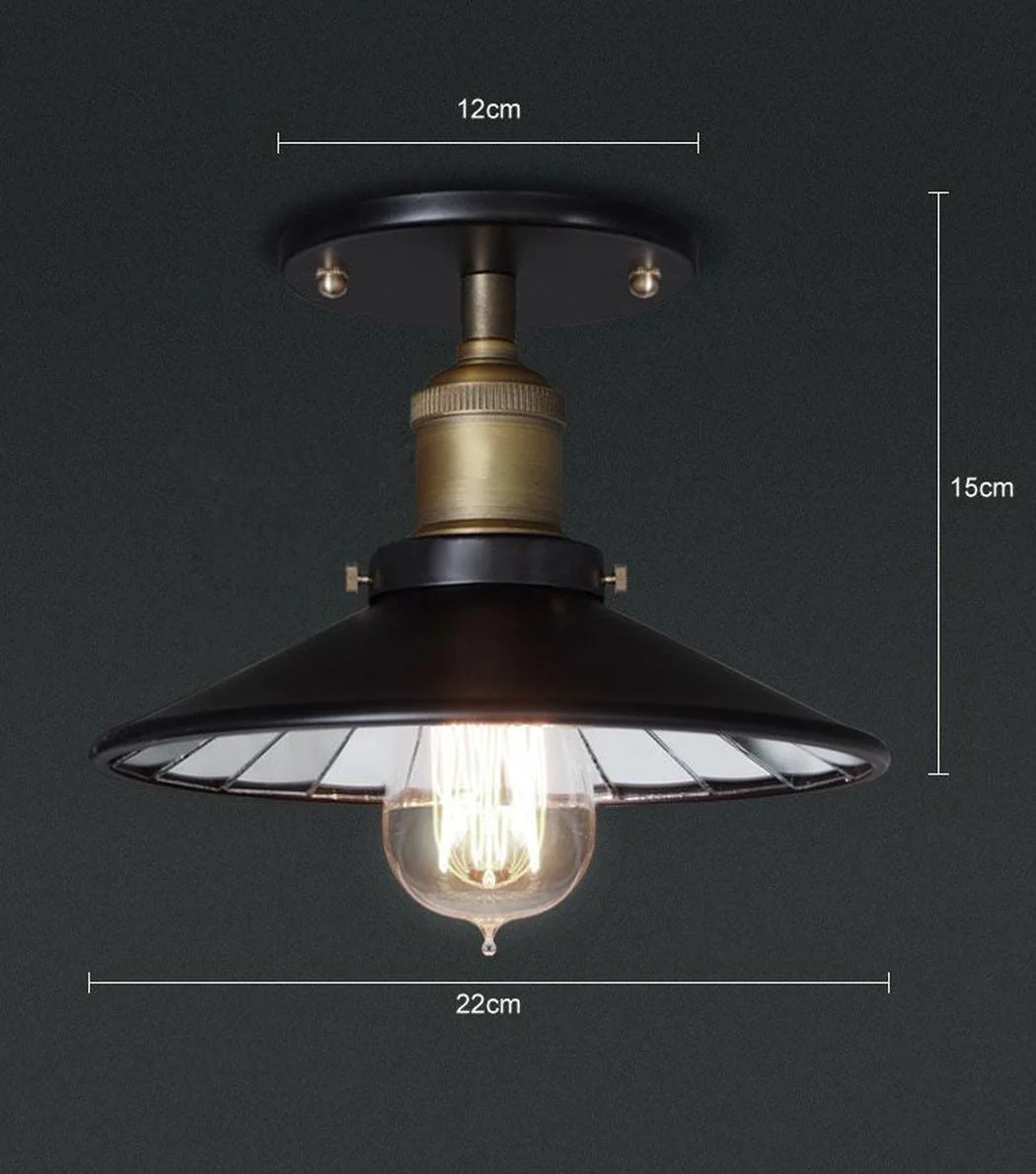 Black Mirror Shade Industrial Ceiling Light - Image 4