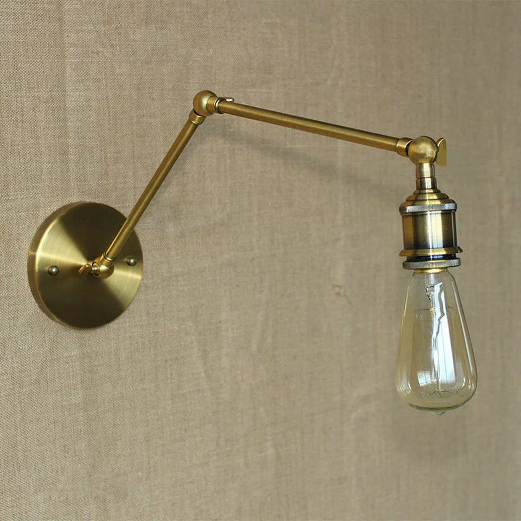 Long Arm Brass Industrial Wall Light - Image 3