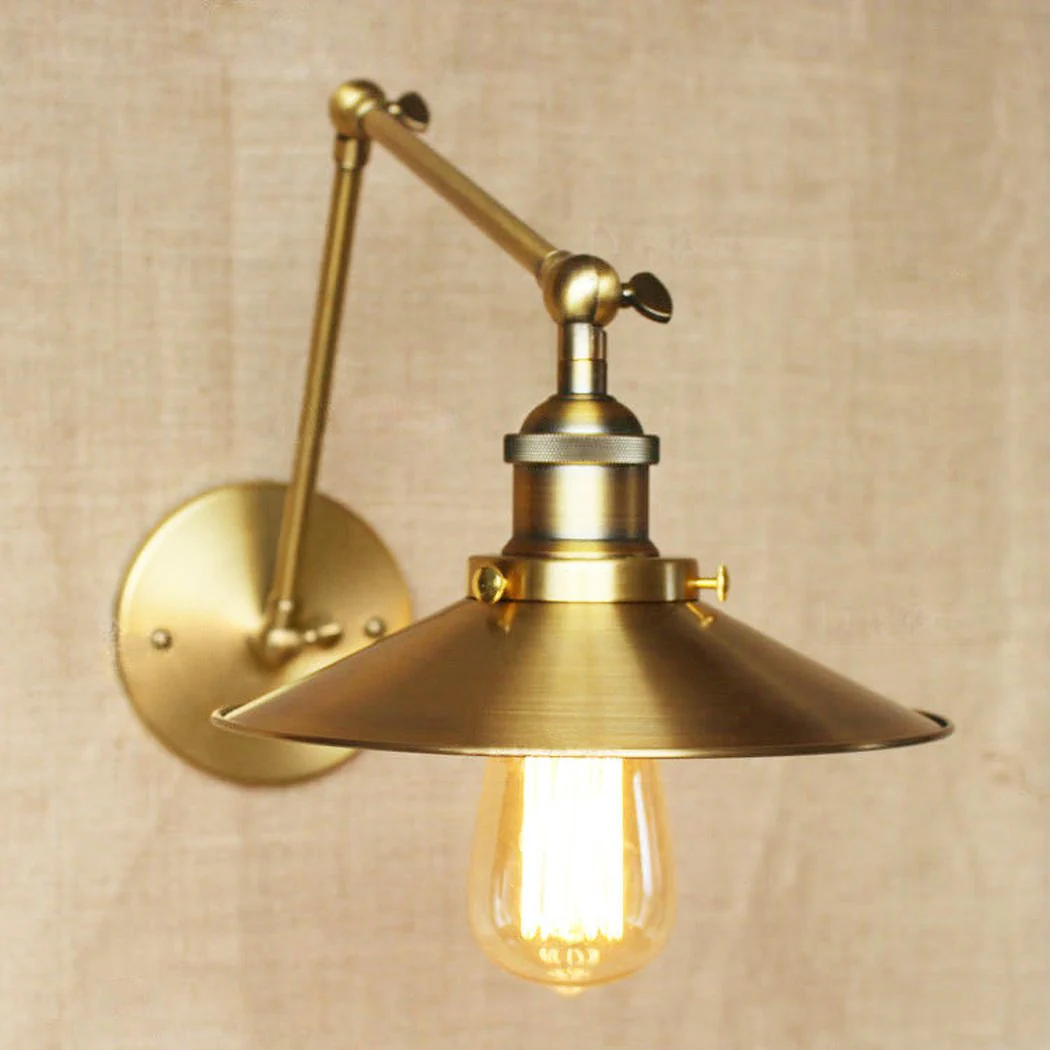 Brass Cone Shade Wall Light With Long Arm - Image 2