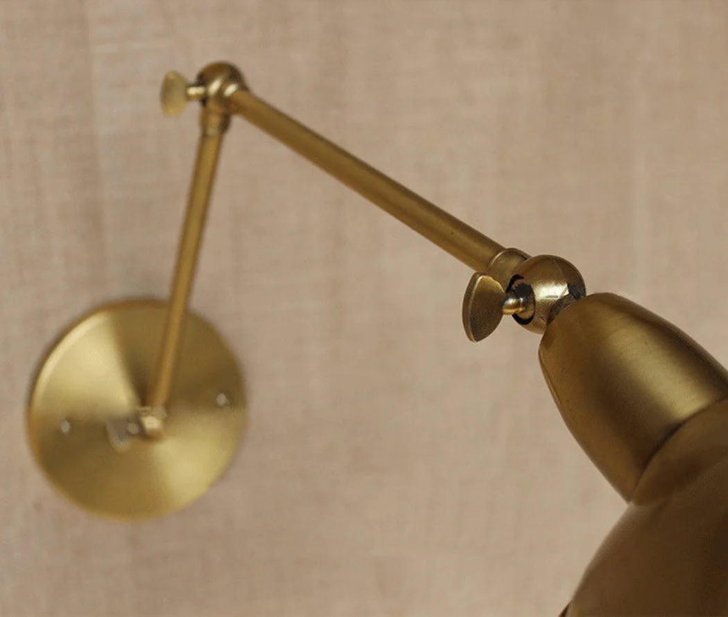 Brass Single Head Shade Industrial Wall Light - Image 3