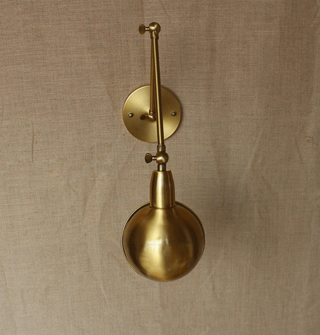 Brass Single Head Shade Industrial Wall Light - Image 5