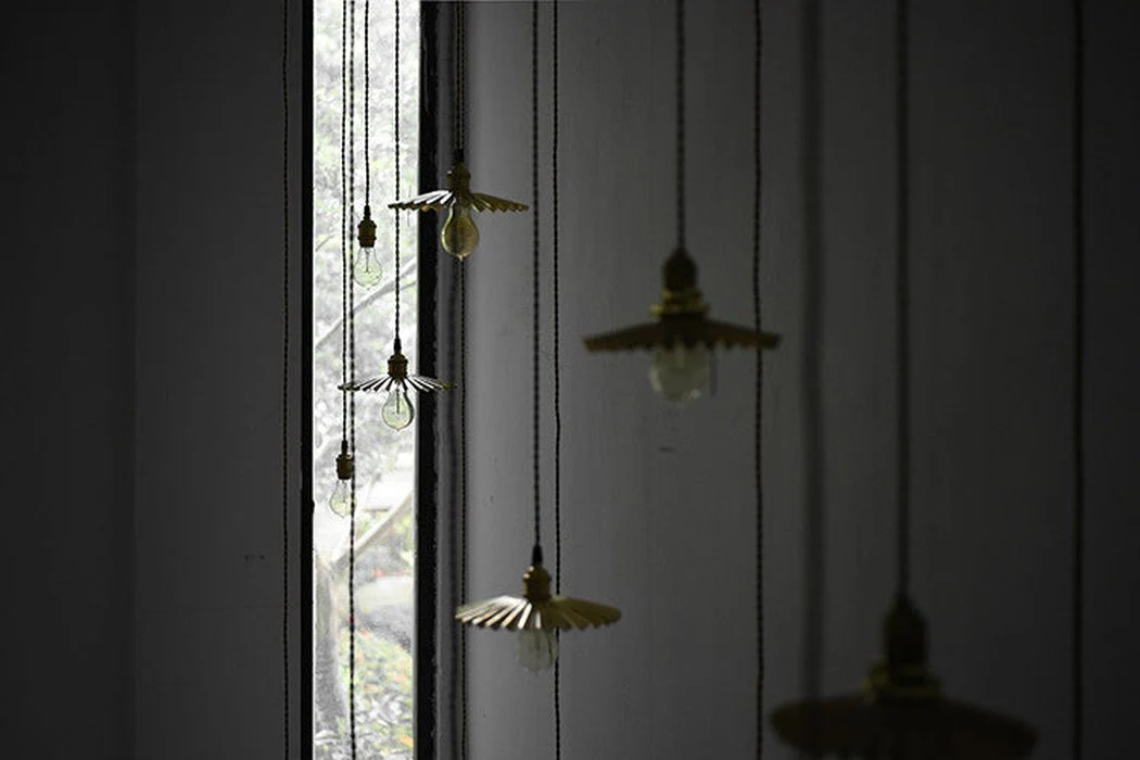 Brushed Brass Fluted Pendant Light - Image 13