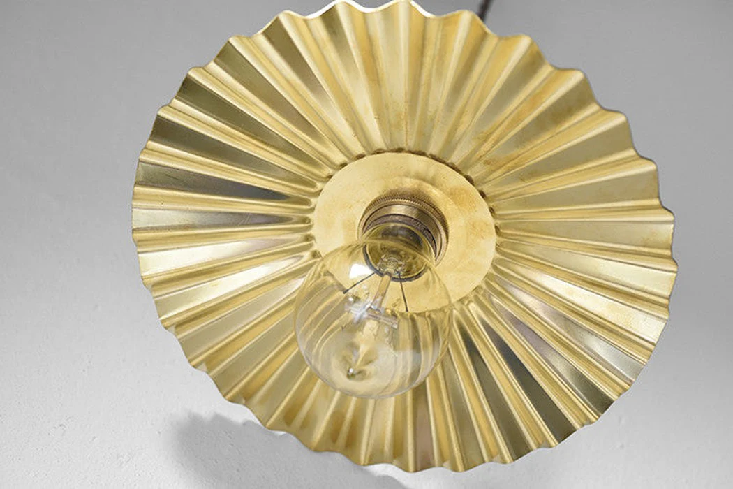 Brushed Brass Fluted Pendant Light - Image 2
