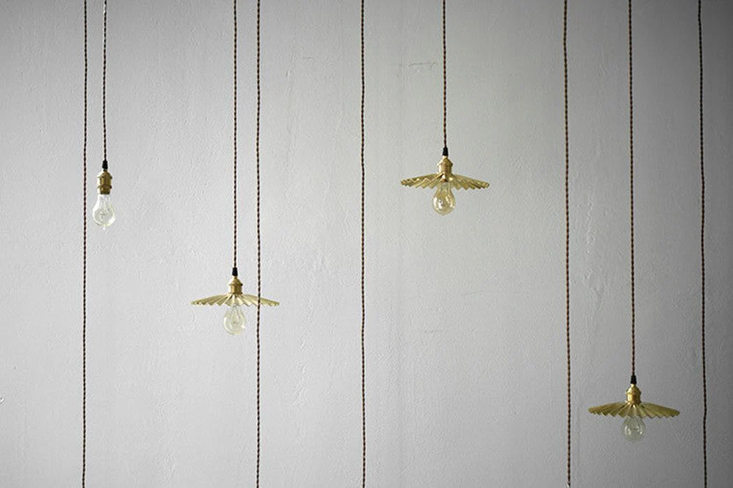 Brushed Brass Fluted Pendant Light - Image 3