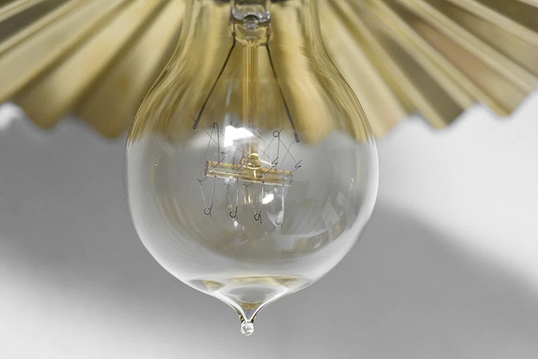 Brushed Brass Fluted Pendant Light - Image 5