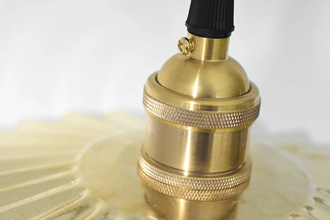 Brushed Brass Fluted Pendant Light - Image 6