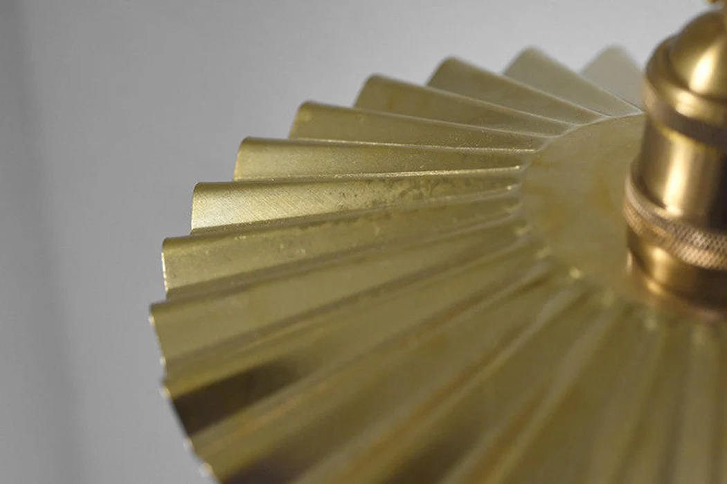 Brushed Brass Fluted Pendant Light - Image 7