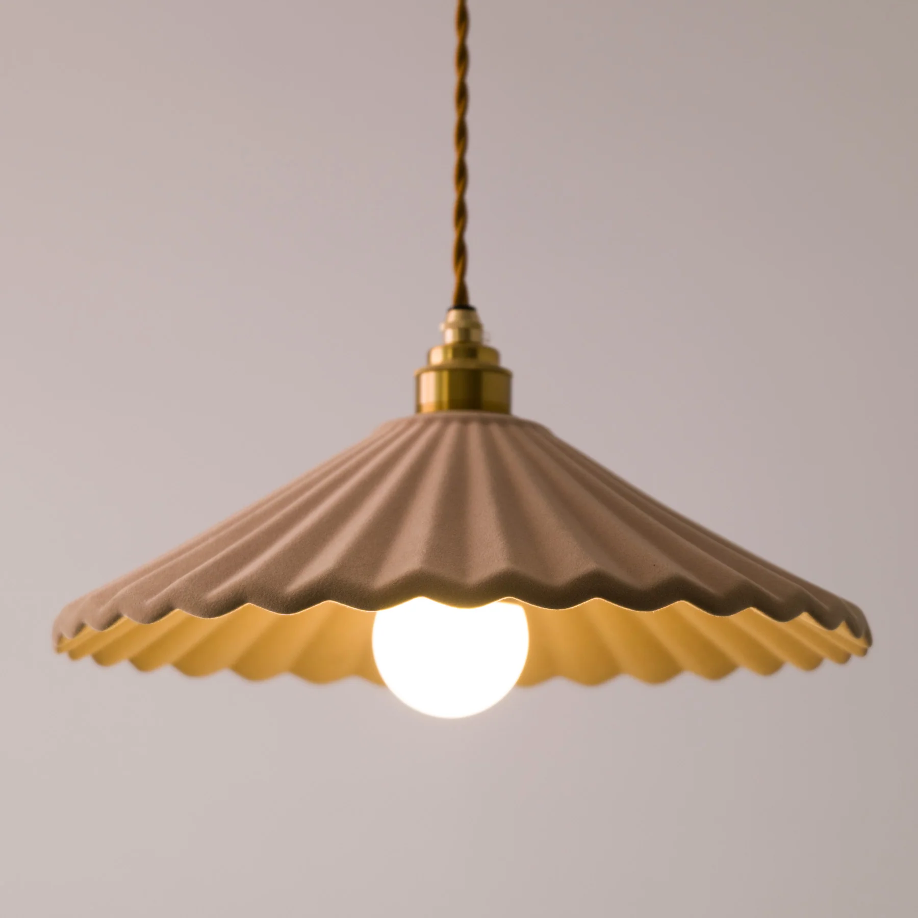 Clay Porcelain Fluted ceramic pendant light - Image 6