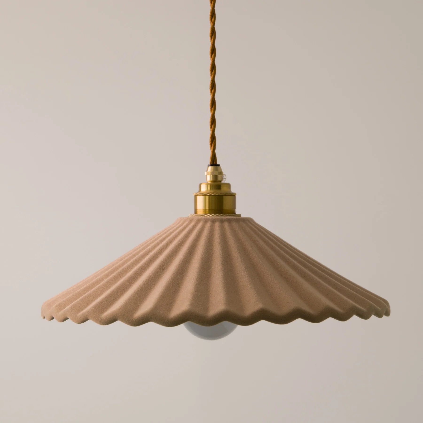 Clay Porcelain Fluted ceramic pendant light - Image 7