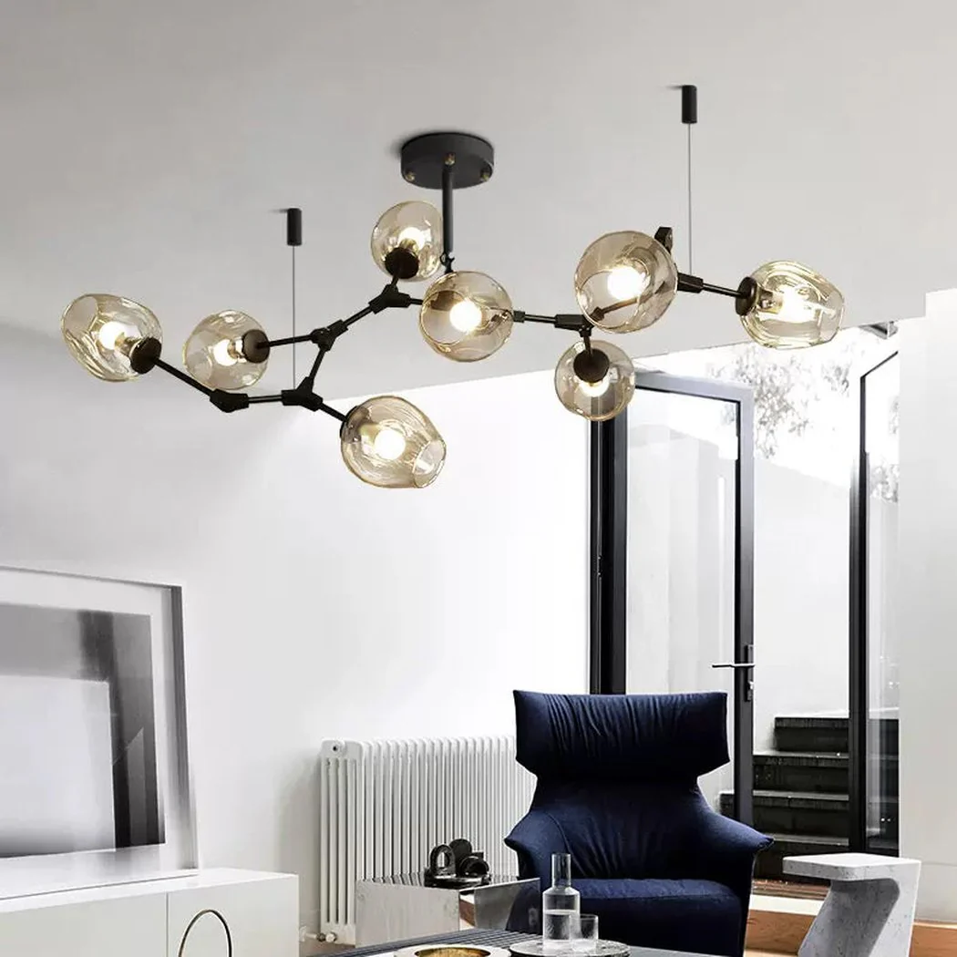 Carmen 8 head multi lamp pendant light branch chandelier