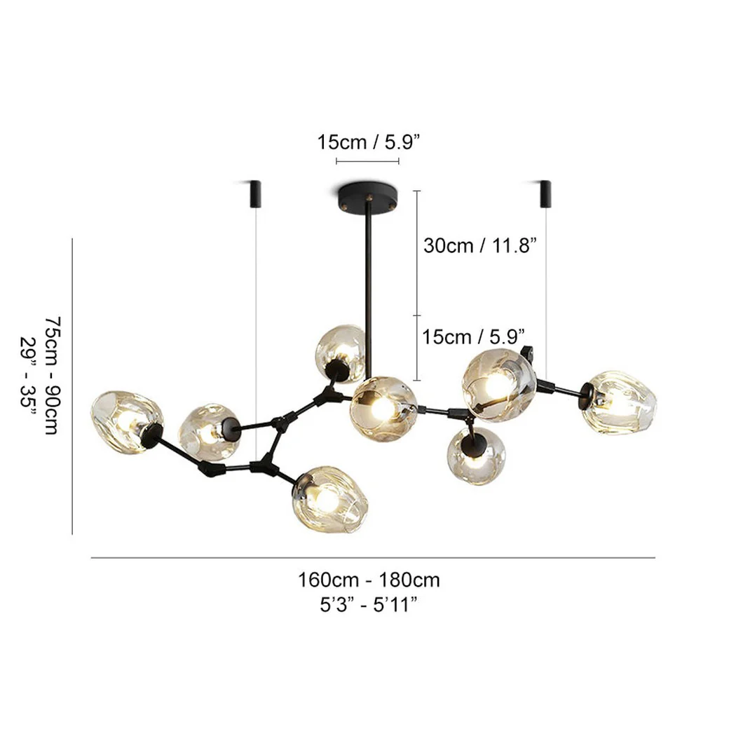 Carmen 8 head multi lamp pendant light branch chandelier - Image 2