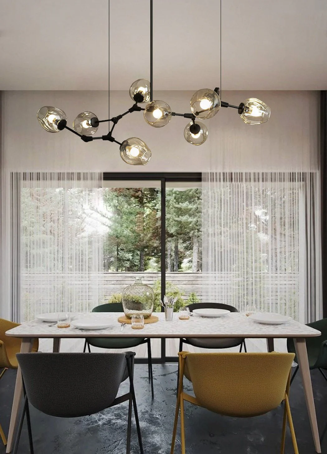 Carmen 8 head multi lamp pendant light branch chandelier - Image 3