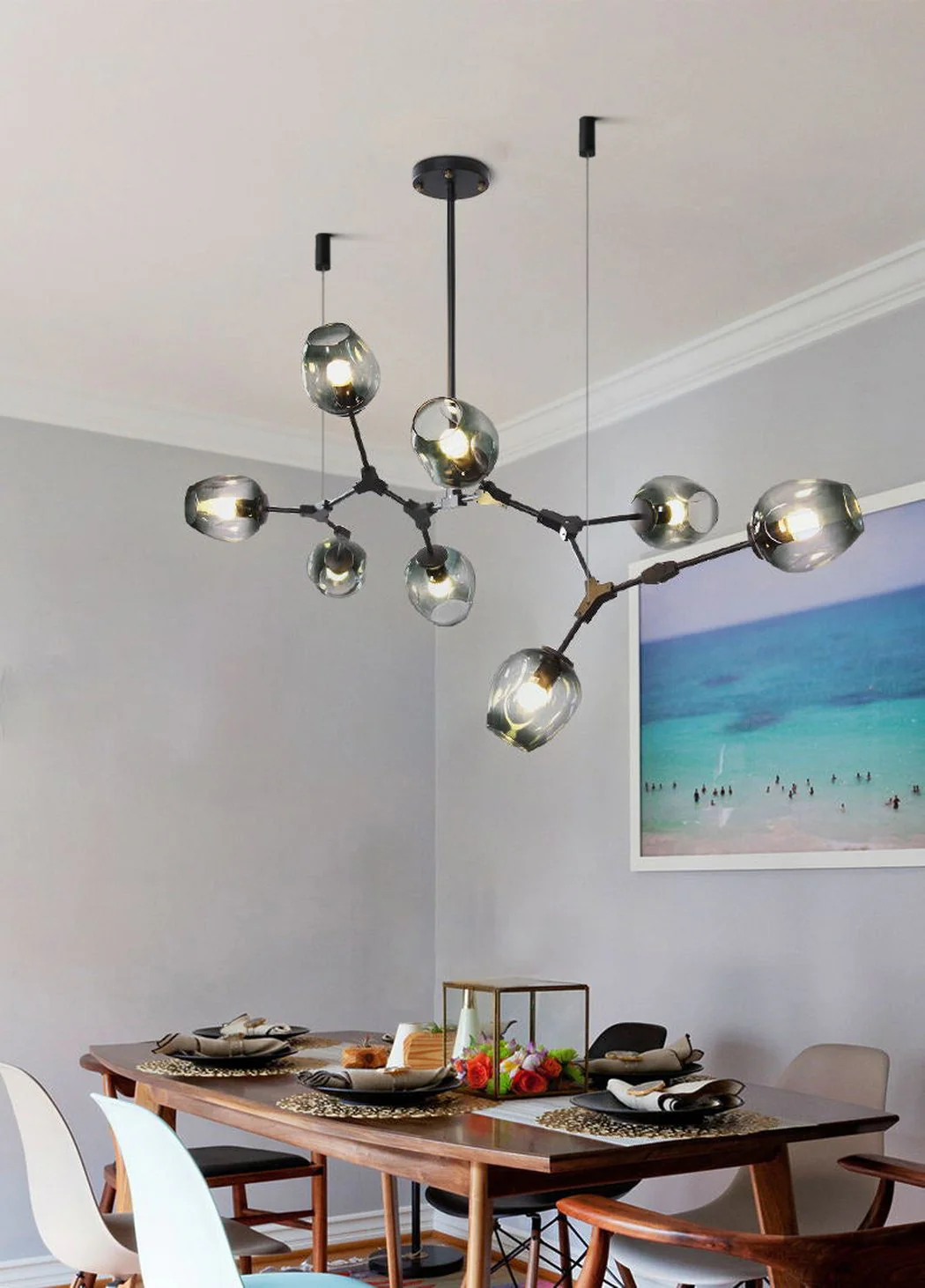 Carmen 8 head multi lamp pendant light branch chandelier - Image 6