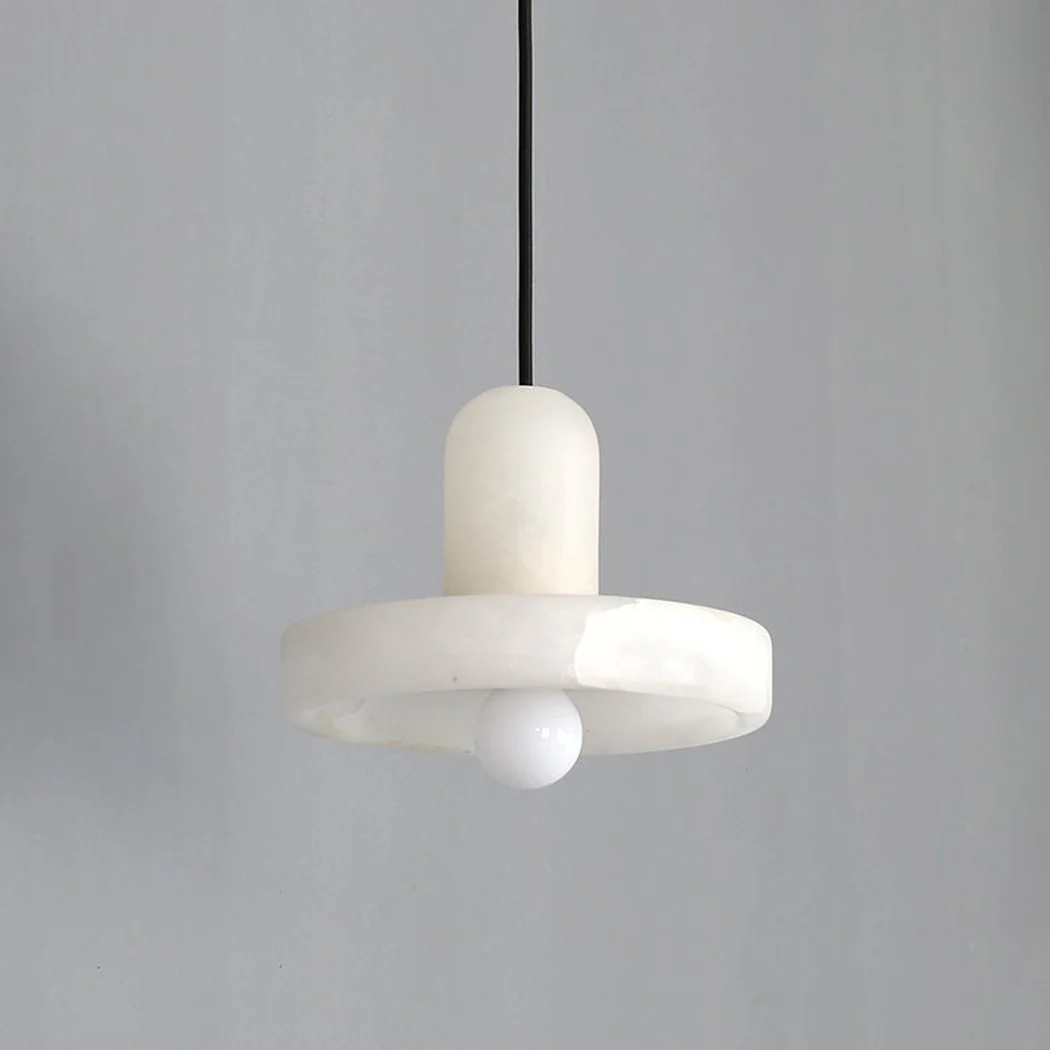 Carrara White Stone Minimalist Line Elegant Pendant Light