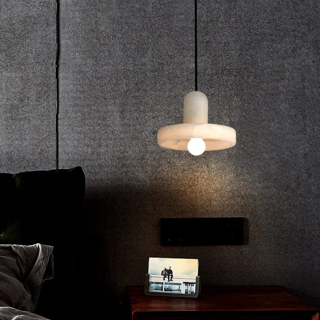 Carrara White Stone Minimalist Line Elegant Pendant Light - Image 3