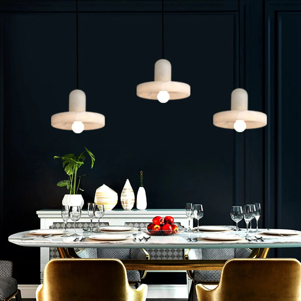 Carrara White Stone Minimalist Line Elegant Pendant Light - Image 4