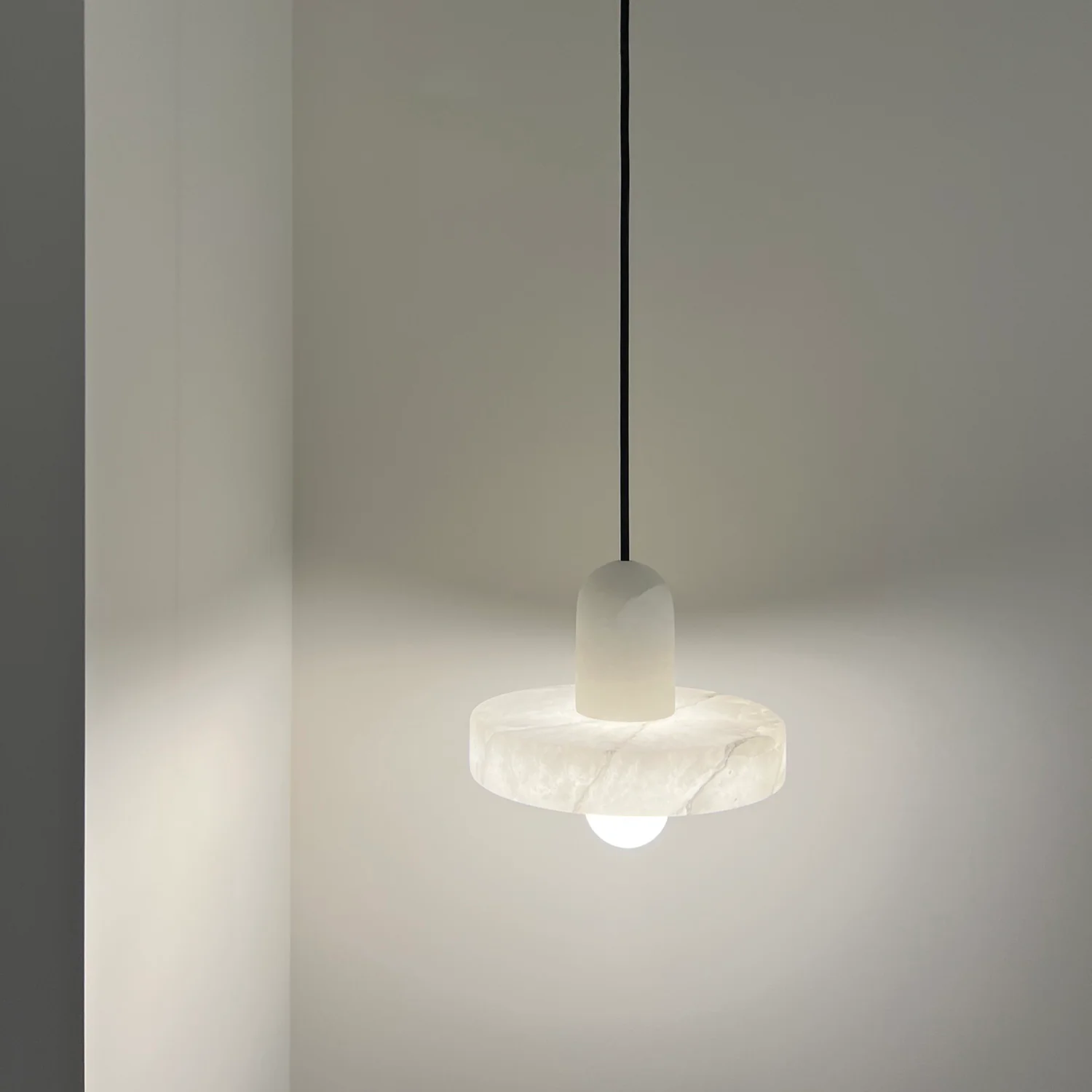 Carrara White Stone Minimalist Line Elegant Pendant Light - Image 8