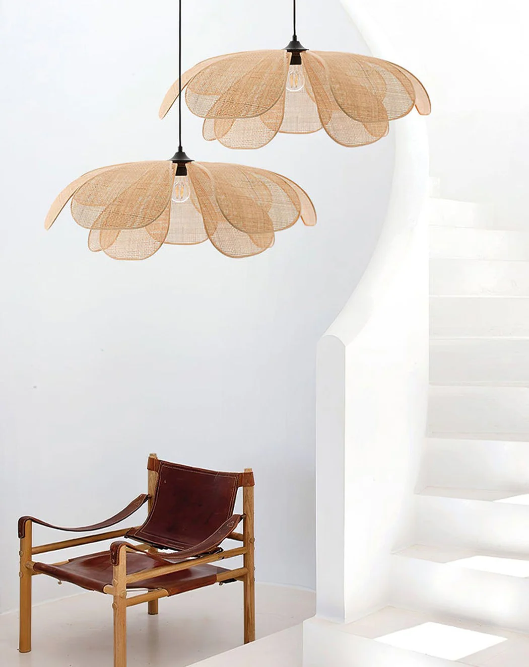 Cefalu Rattan Petals Pendant Light - Image 11