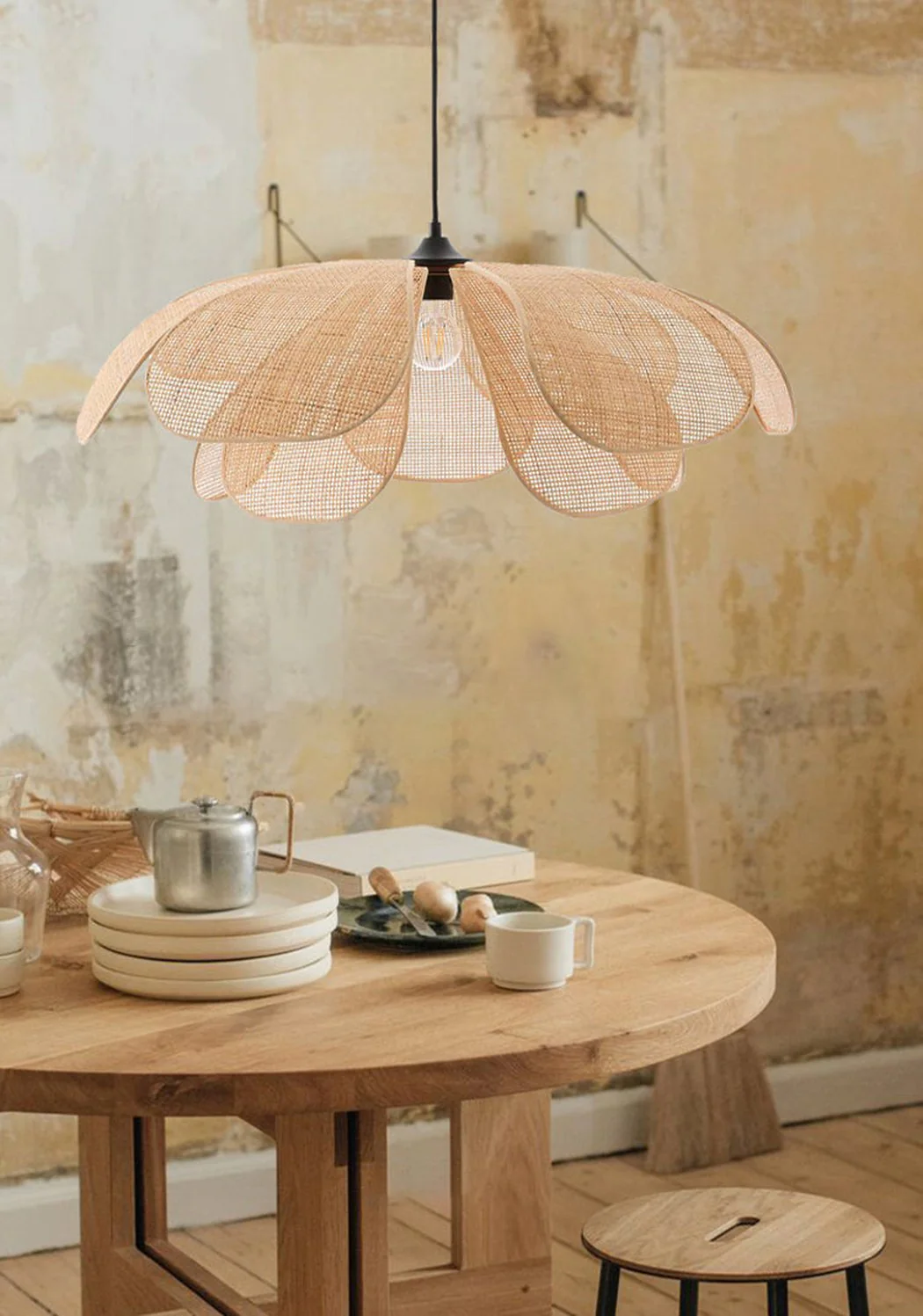 Cefalu Rattan Petals Pendant Light - Image 12