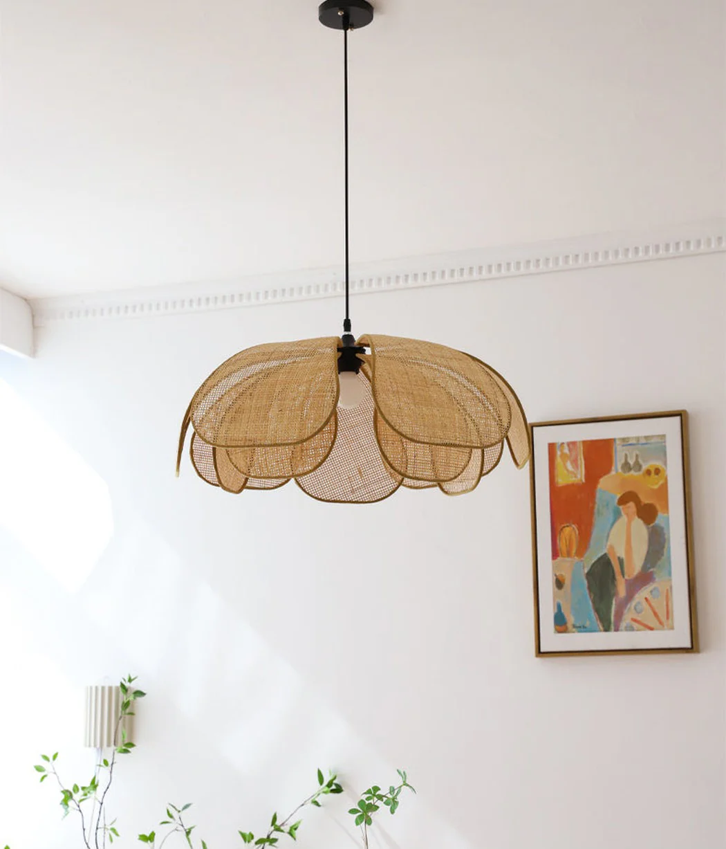 Cefalu Rattan Petals Pendant Light - Image 15