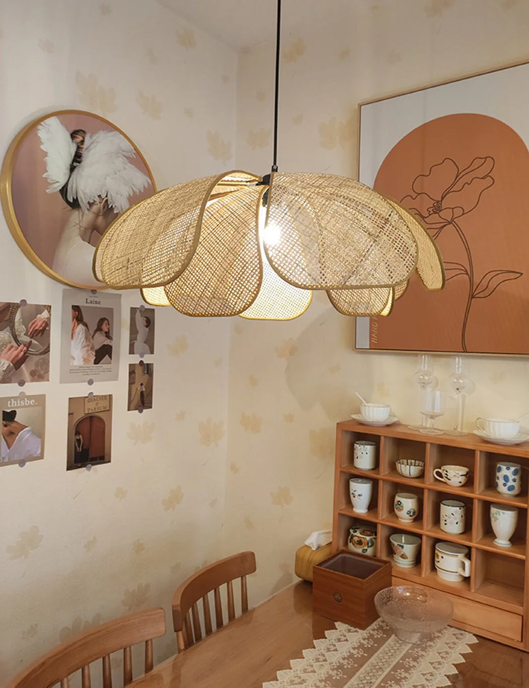 Cefalu Rattan Petals Pendant Light - Image 2