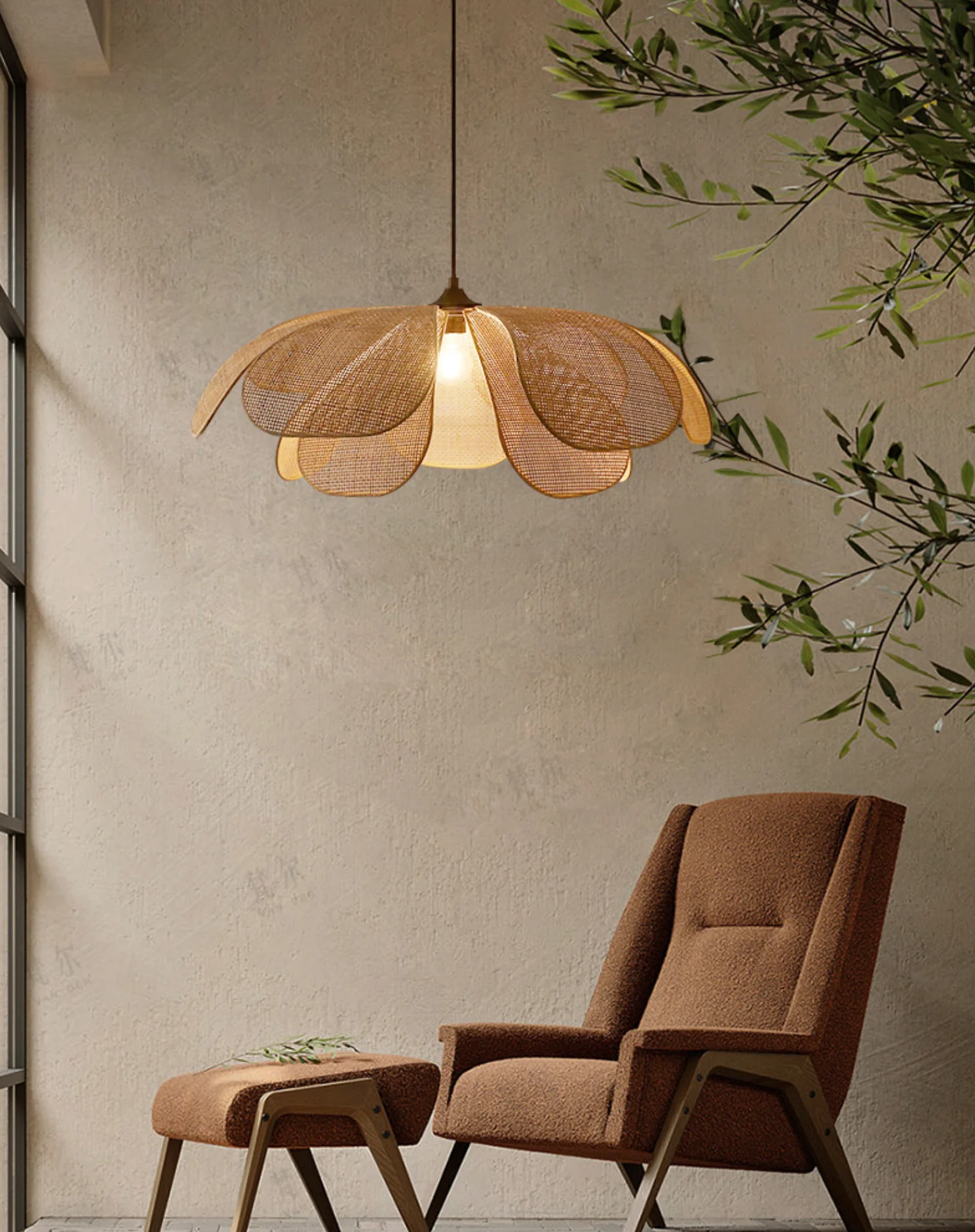 Cefalu Rattan Petals Pendant Light - Image 20