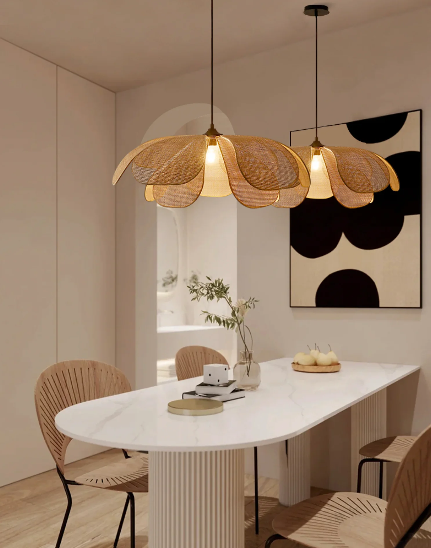 Cefalu Rattan Petals Pendant Light - Image 21