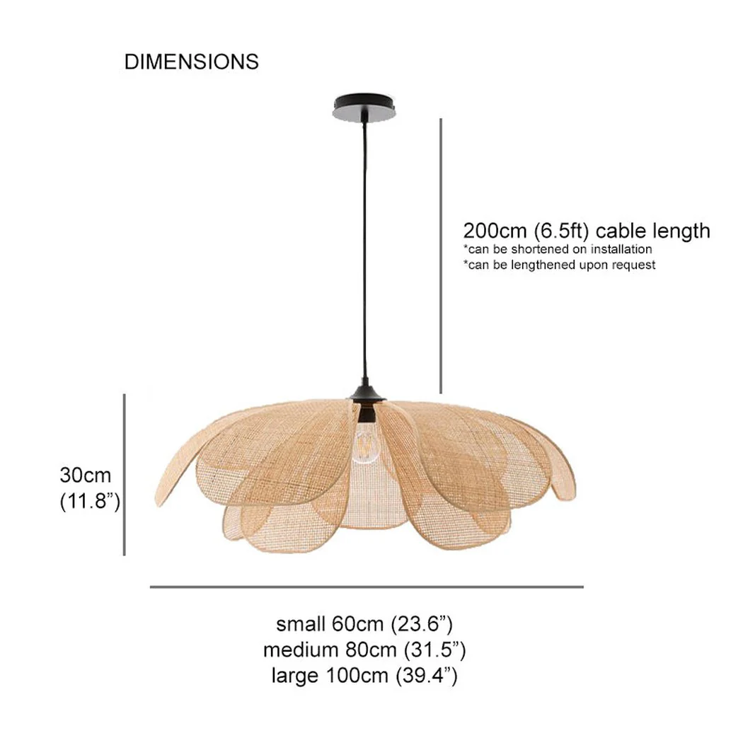 Cefalu Rattan Petals Pendant Light - Image 24