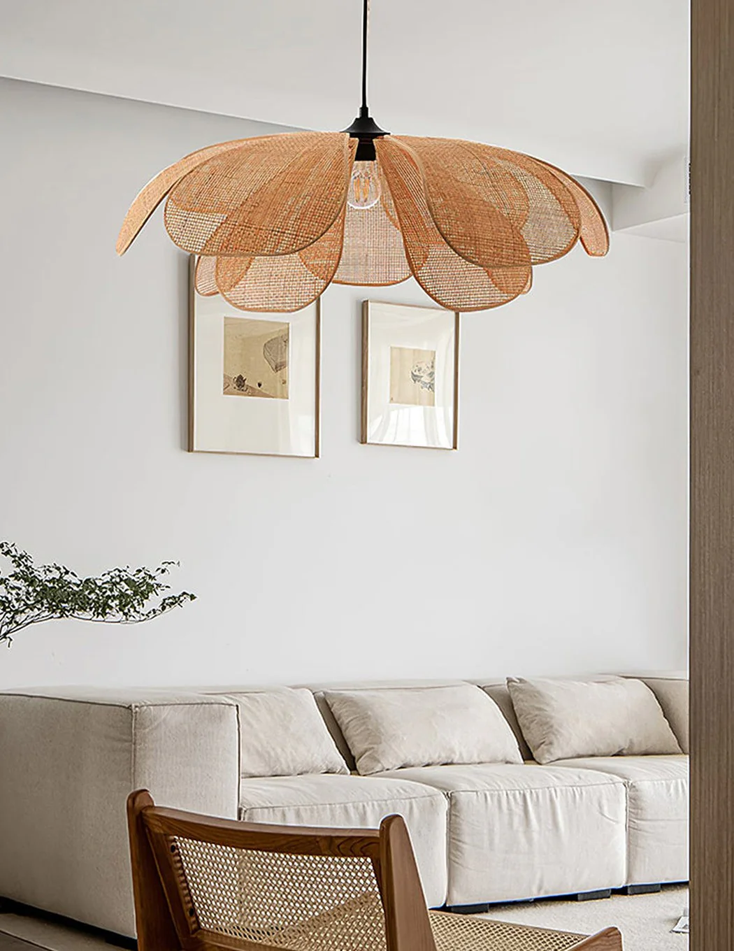 Cefalu Rattan Petals Pendant Light - Image 9