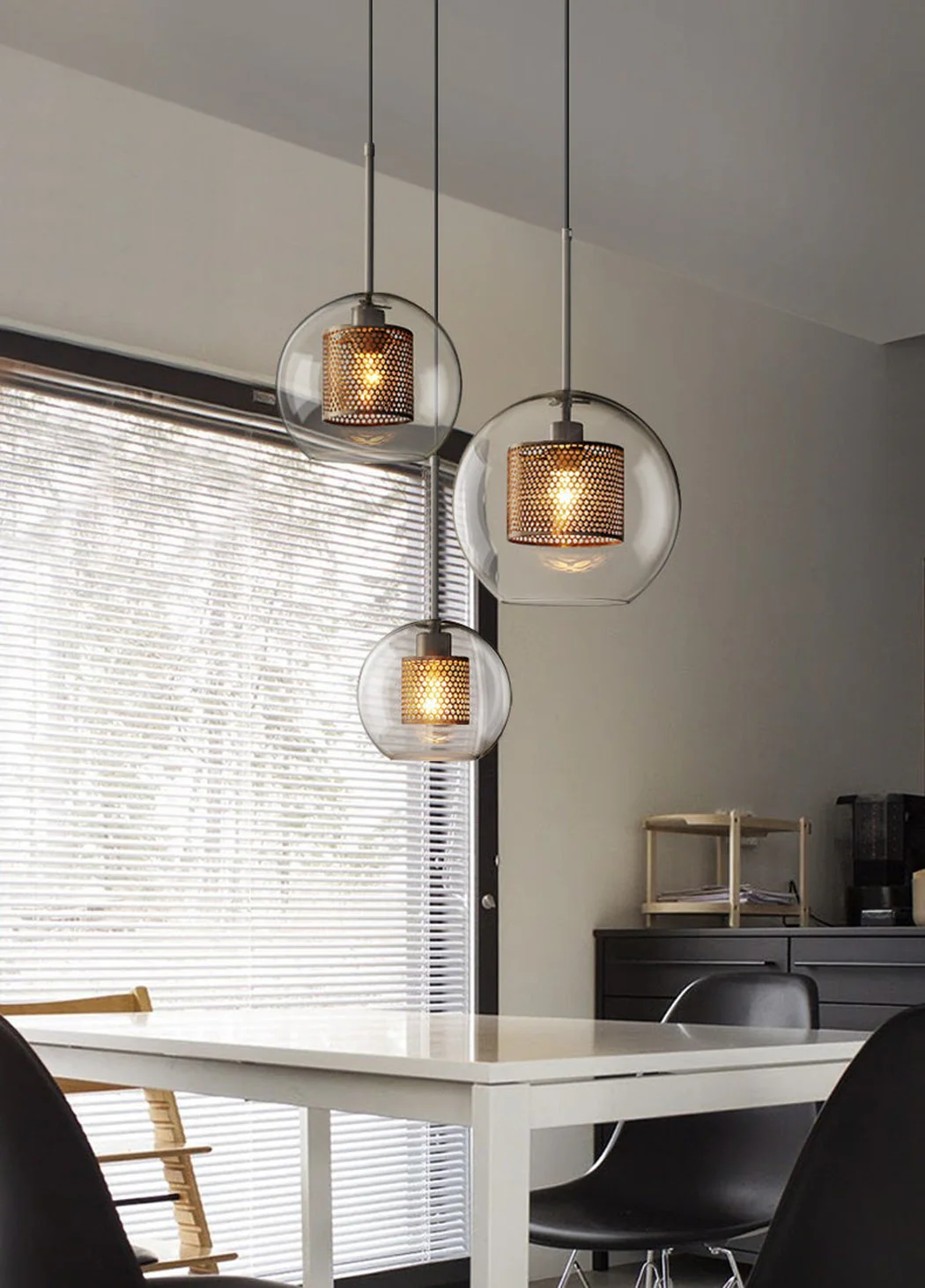 Chiswick Glass Shade Brass Fitting Pendant Light - Image 15
