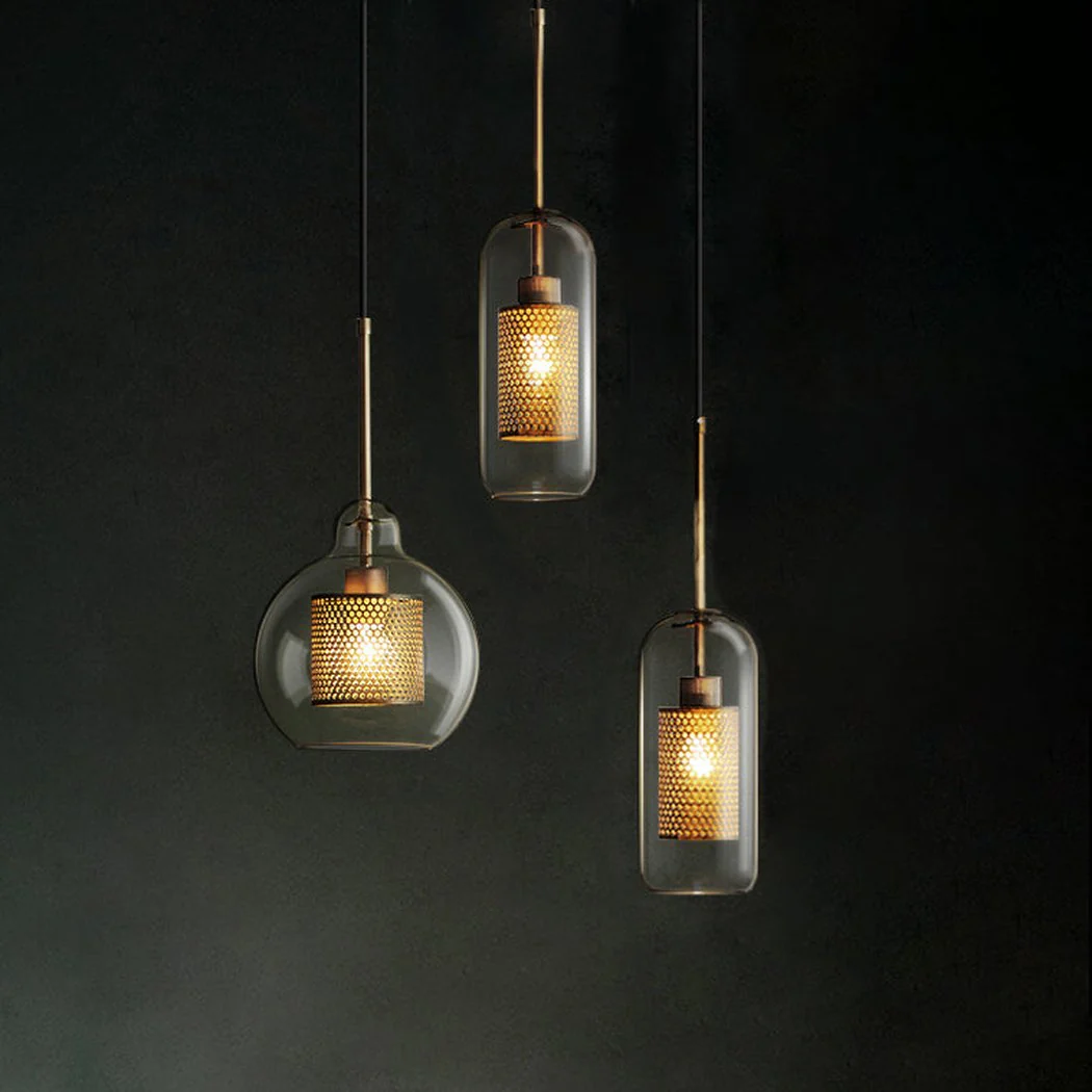 Chiswick Glass Shade Brass Fitting Pendant Light - Image 2