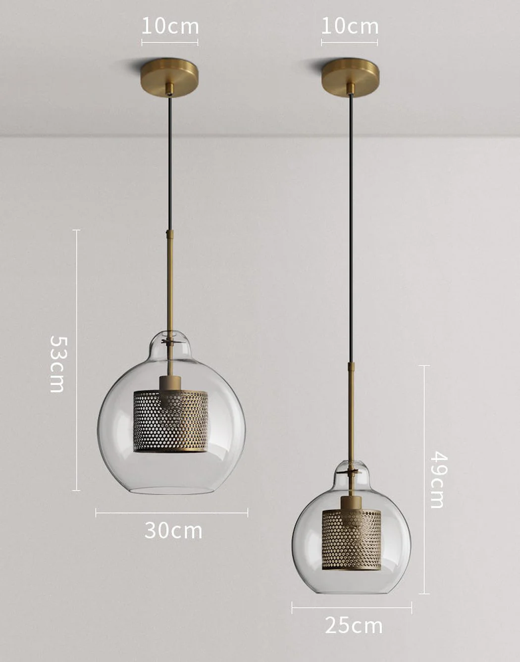 Chiswick Glass Shade Brass Fitting Pendant Light - Image 24